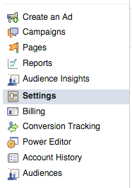 Facebook Ads Manager Settings