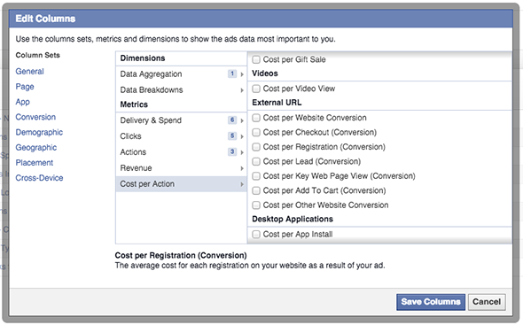 Facebook Ad Reports Conversion Cost Per