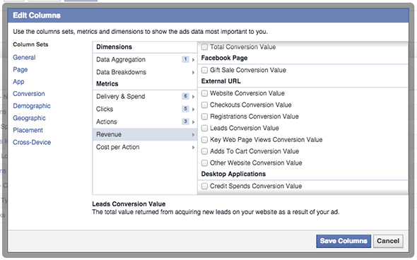 Facebook Ad Reports Conversion Revenue