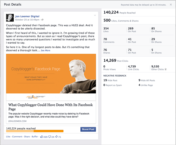 Facebook Website Clicks Copyblogger Post