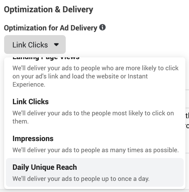 Facebook Ads Daily Unique Reach