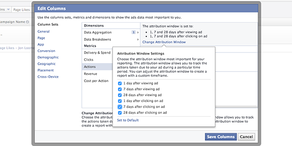 Facebook Ad Reports Change Attribution Window