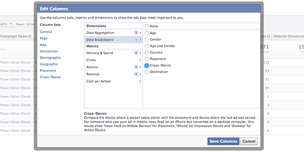 Facebook Ad Reports Cross-Device