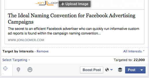 Facebook Organic Post Interest Targeting