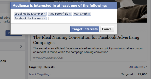 Facebook Organic Post Interest Targeting