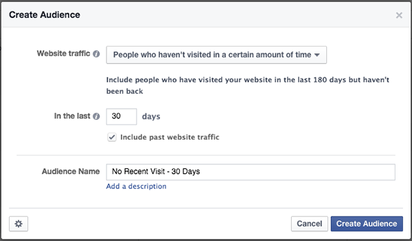 Facebook Website Custom Audience Re-engage