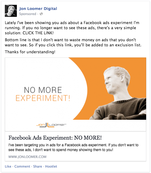 Facebook Ads Experiment No More