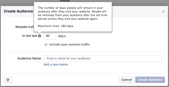 Website Custom Audience Duration