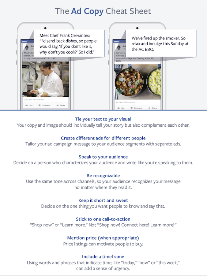 Facebook Ad Copy Cheat Sheet