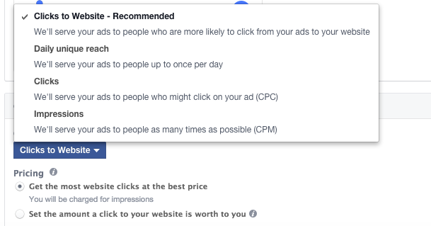 Facebook Clicks to Website Bidding