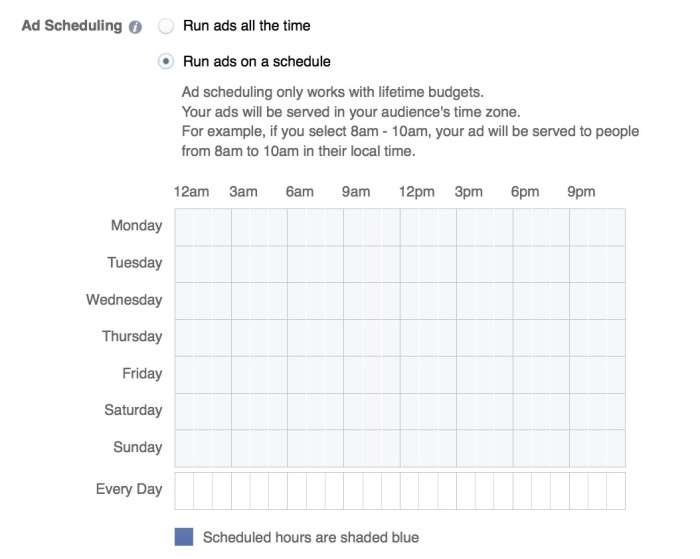 Facebook Ad Schedule