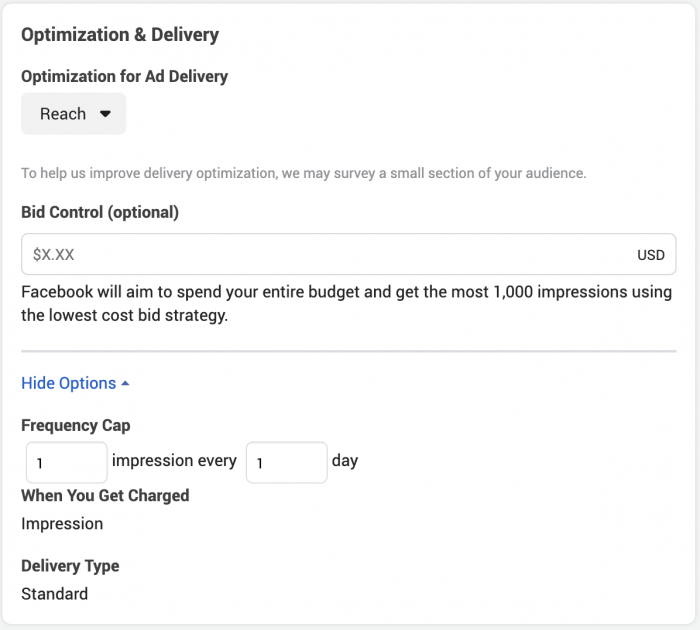 Facebook Reach Optimization