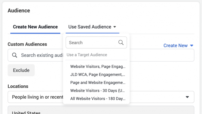 Facebook Saved Audience