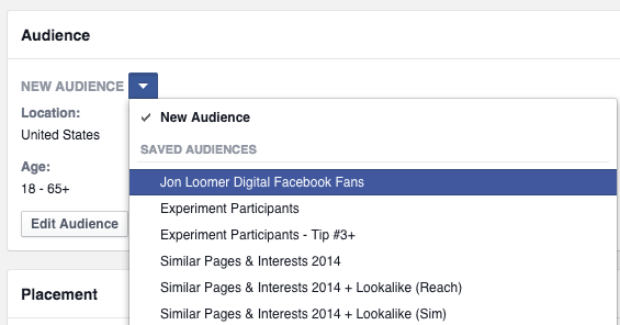 Facebook Saved Audiences