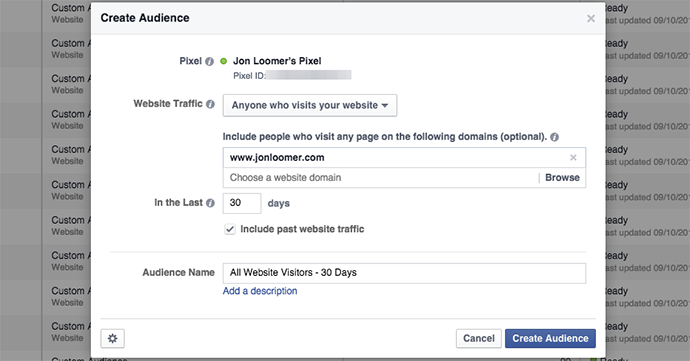 Facebook Website Custom Audiences