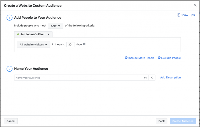 Facebook Website Custom Audiences