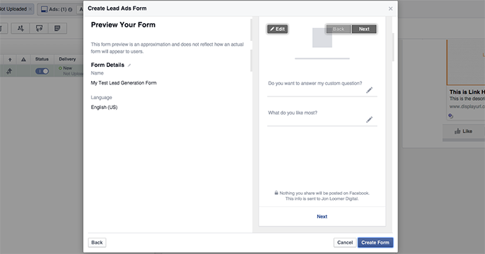 Facebook Lead Ads Form