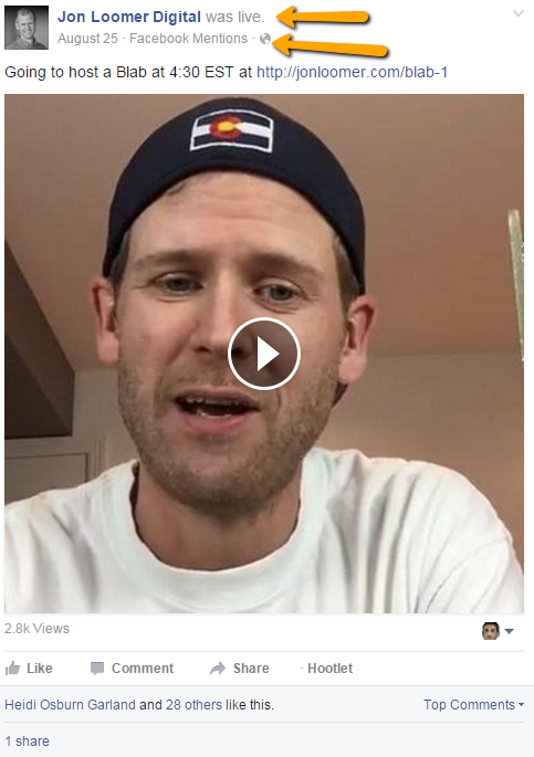 Jon Loomer Live Facebook Video
