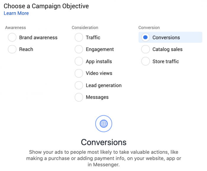 Facebook Ads Conversions Objective