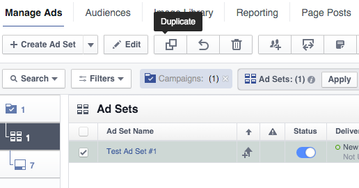 Facebook Ad Set Duplicate