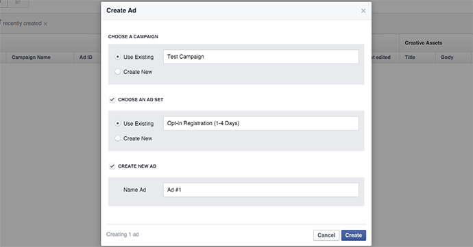 Facebook Create Ad