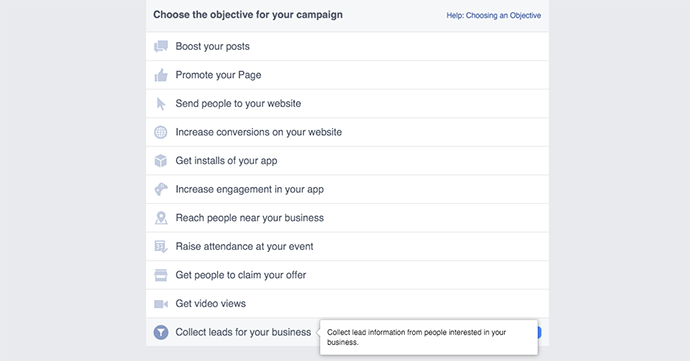 Facebook Lead Ads Ad Create Tool