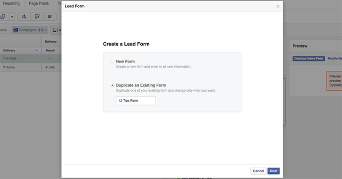 Facebook Lead Form Duplicate