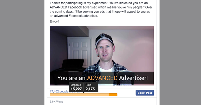 Facebook Video Organic Paid