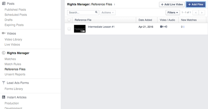 Facebook Rights Manager