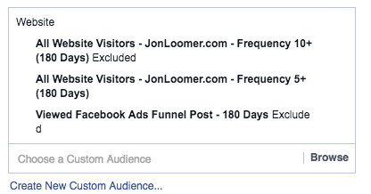 Facebook Website Custom Audiences Frequency