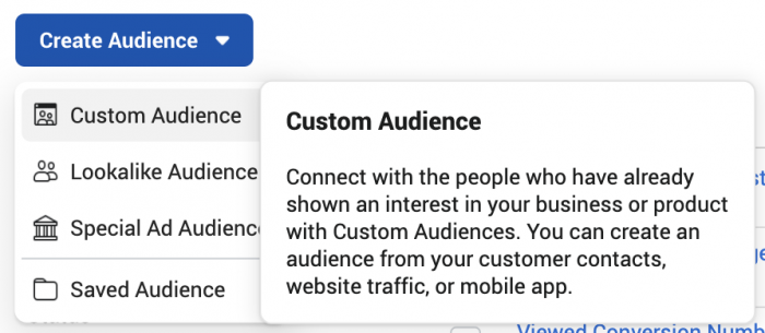 Create Facebook Custom Audience