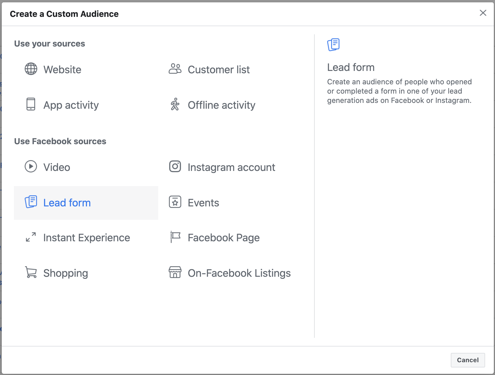 Create Facebook Custom Audiences for Lead Ad Form Engagement - Jon ...