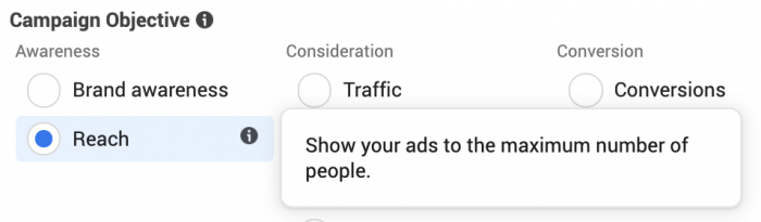 Facebook Reach Objective