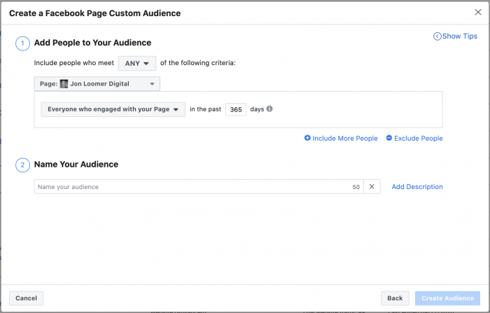 Facebook Page Engagement Custom Audience