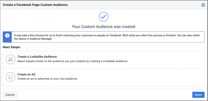 Facebook Page Engagement Custom Audience