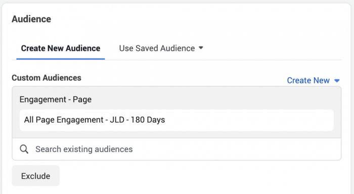 Facebook Page Engagement Custom Audience
