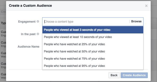 Facebook Video Views Custom Audience