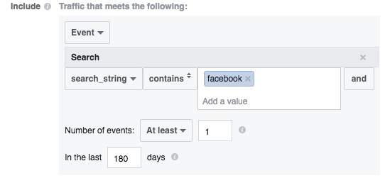 Facebook Website Custom Audience Advanced Mode