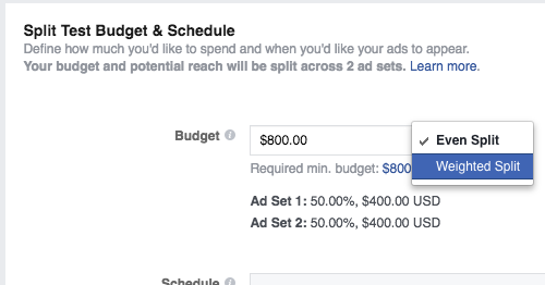 Facebook Ad Split Testing