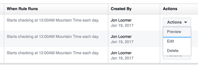 Facebook Ads Automated Rules