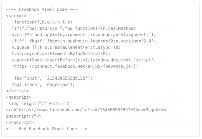 Facebook Pixel Example