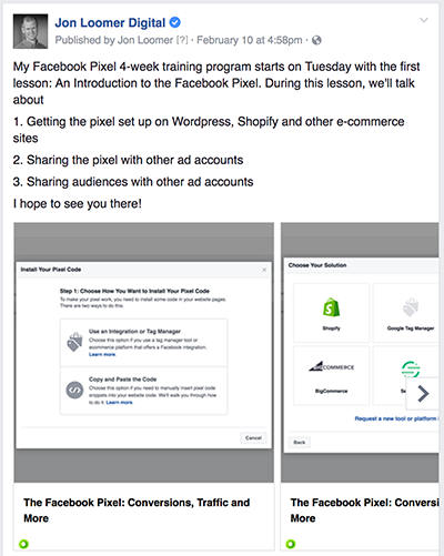 Facebook Post Training Program