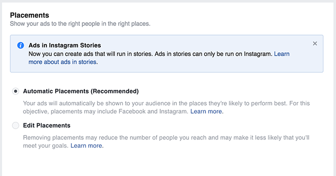 Facebook Ads Instagram Stories