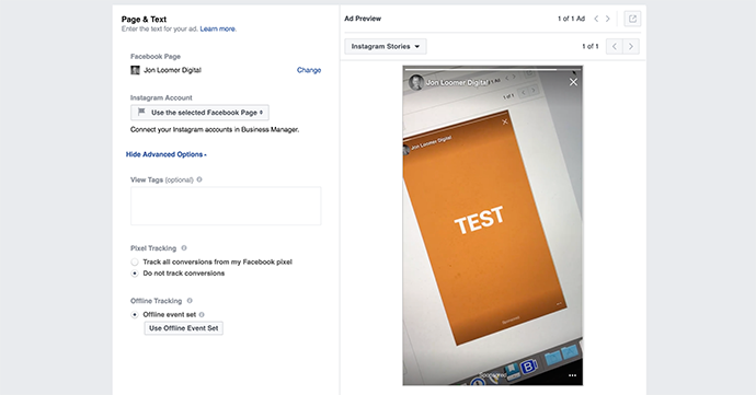 Facebook Ads Instagram Stories