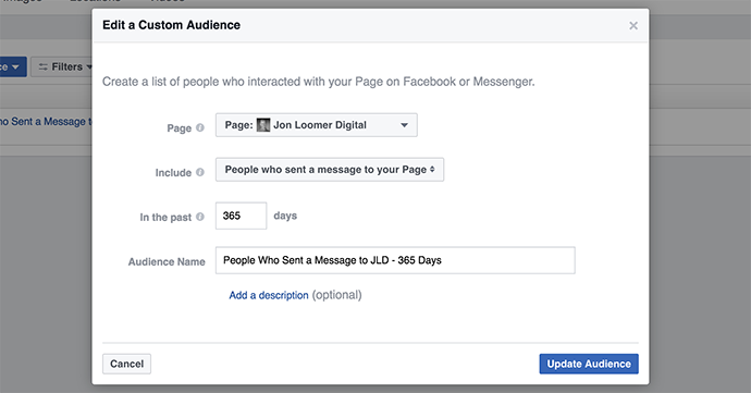 Facebook Message Custom Audience