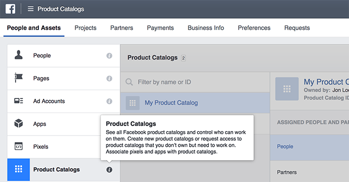 Facebook Product Catalog