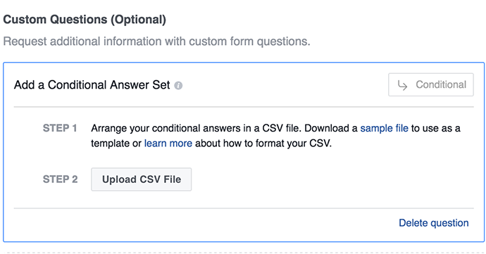 Facebook Lead Ad Forms Questions