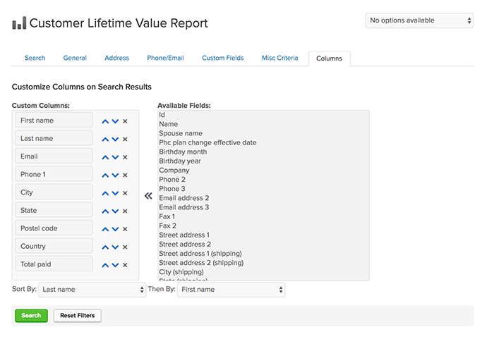 Customer Lifetime Value Report