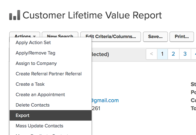 Customer Lifetime Value Report