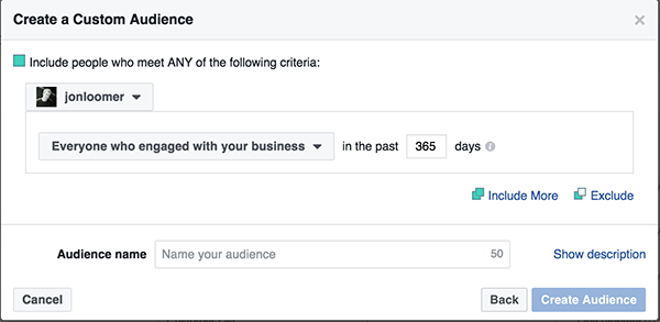 Instagram Business Profile Custom Audience